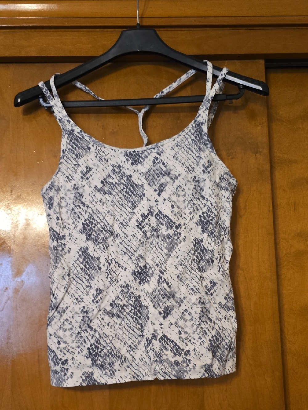 PINK Victoria's Secret White and Gray Snake-Print Cami